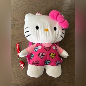Hello Kitty Plush Backpack bag with hearts & key chain Valentine’s Day